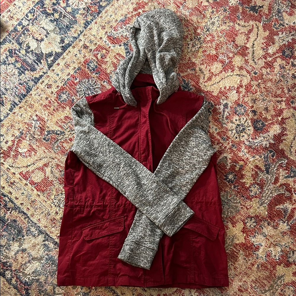 Love Tree Red and Gray Utility Jacket